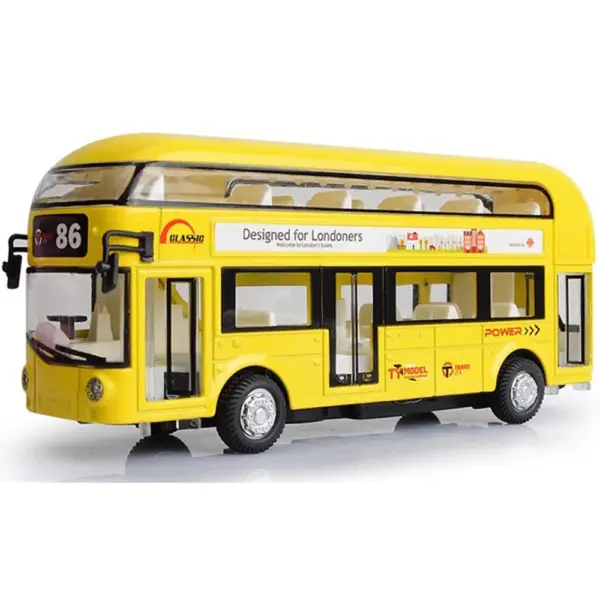 1:36 Scale Double Decker Bus Model Vehicle - Image 9