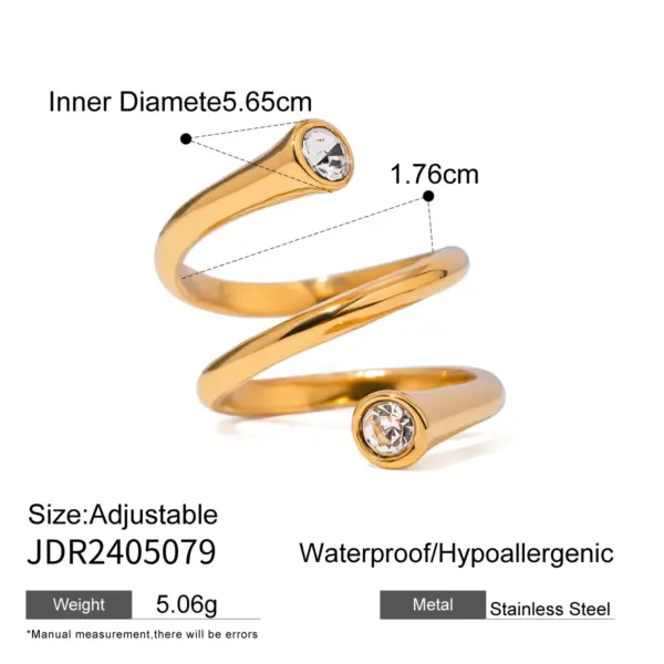 Stylish Asymmetrical White Zirconia Ring for Women - Image 8