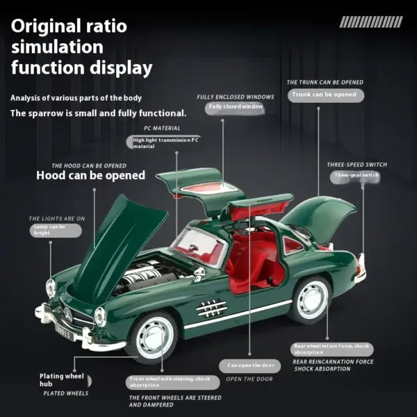1:32 Mercedes Benz 300SL Diecast Model Car - Image 5