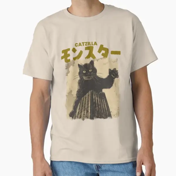 Funny Cat Catzilla Printed T-Shirt for Men - Image 6