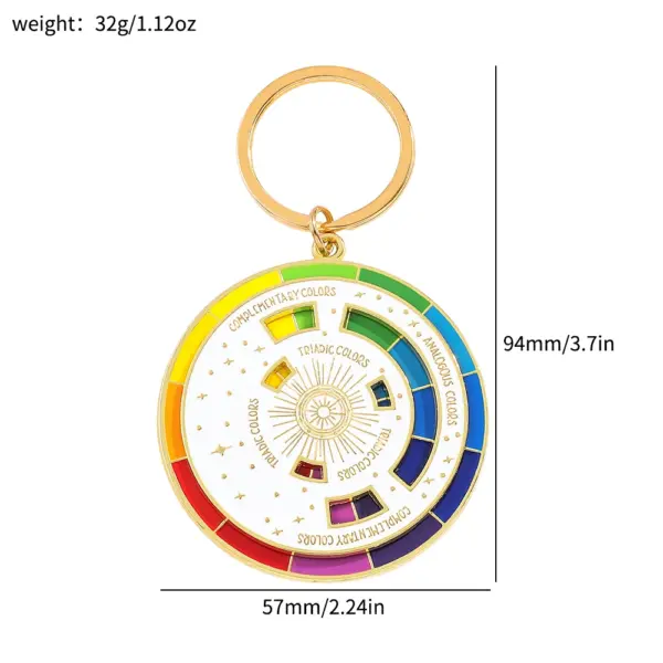 Antique Finish Color Wheel Keychain for Artists - Image 6