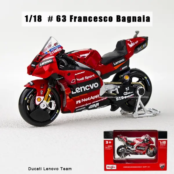 Maisto 1:18 2023 Ducati Bagnaia Model Motorcycle - Image 11