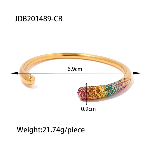 Trendy Stainless Steel Geometric Bangle Bracelet - Image 20