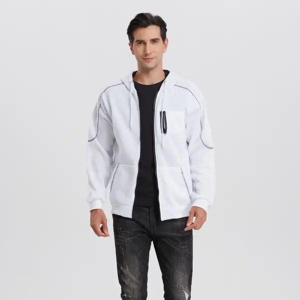Men's Full Zip Hoodie Jacket Casual Sweatshirt - Image 5