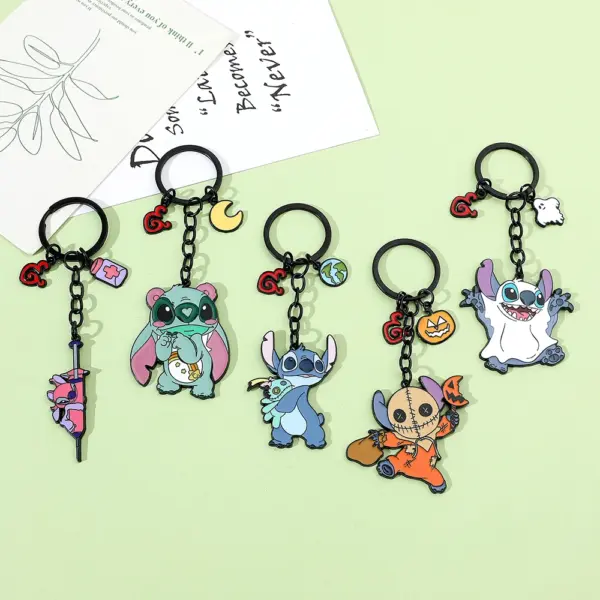 Disney Stitch Keychain Antique Silver Design - Image 3