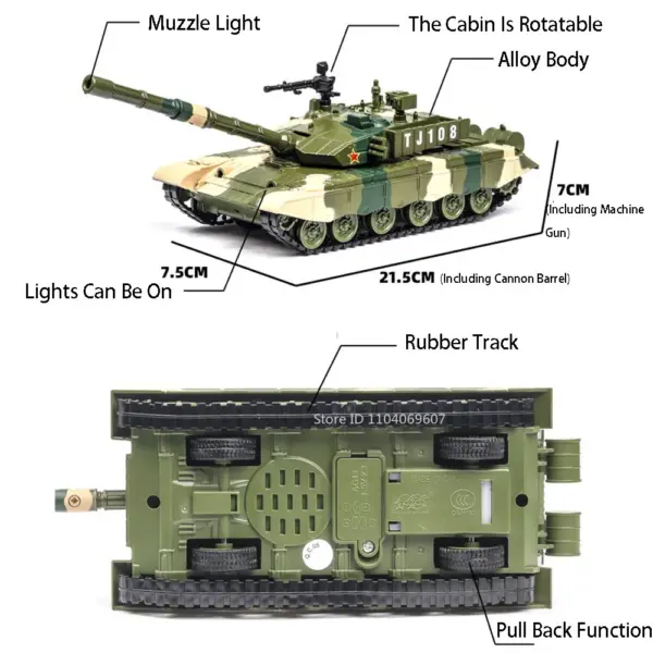 1:32 Scale ZTZ-99 Diecast Military Tank Model - Image 2
