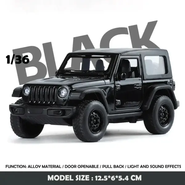 1:36 Jeep Wrangler Diecast Model Car - Image 9