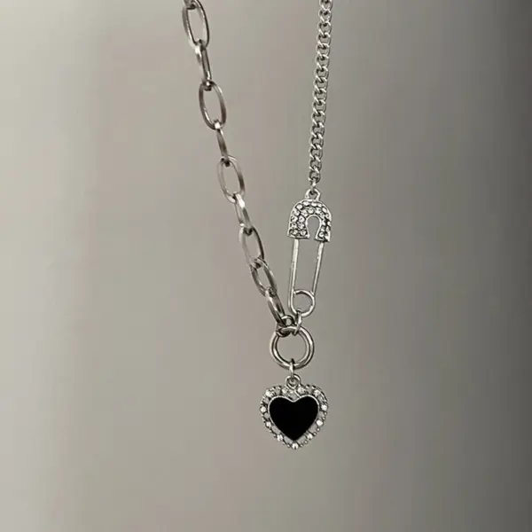 Kpop Black Heart Pendant Necklace for Women - Image 23