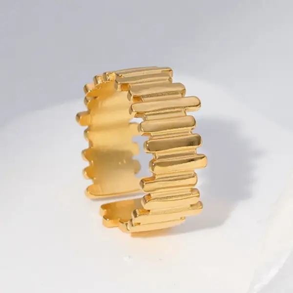 Geometric Adjustable Stainless Steel Rings Set - Image 13