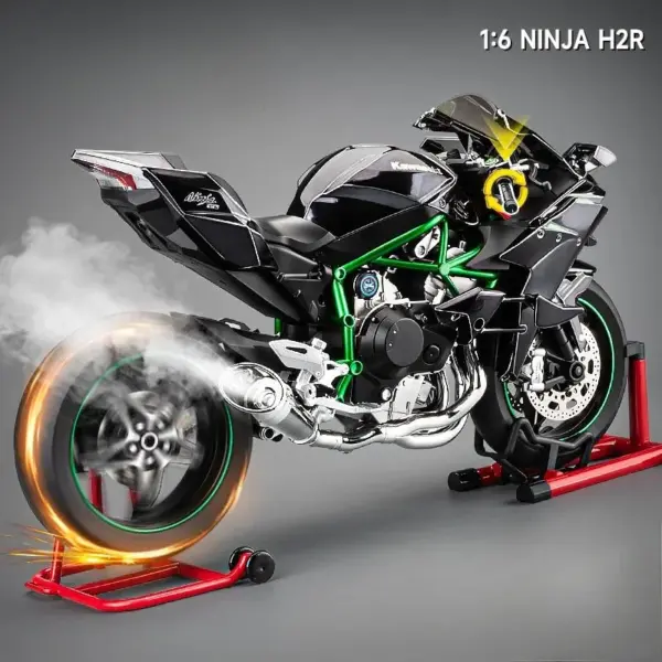 Diecast Kawasaki H2R 1:6 Scale Toy Motorcycle - Image 2