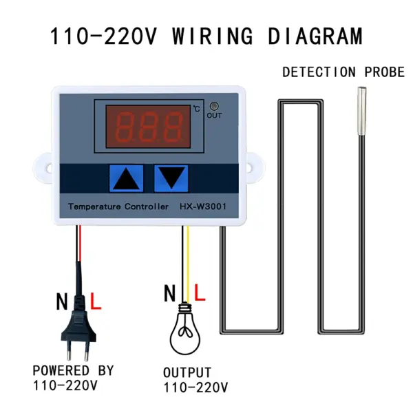 Digital Thermostat Controller W3001 W3002 12/24/220V - Image 3