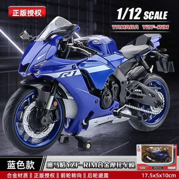 1:12 Scale Yamaha YZF-R1M Diecast Motorcycle Model - Image 22