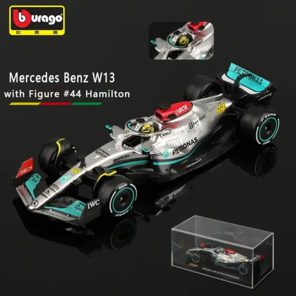Bburago 1:43 Scale Mercedes W13 F1 Model Car - Image 2