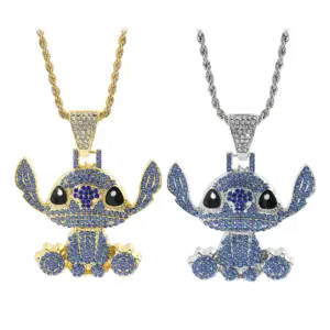 Kawaii Stitch Hip Hop Pendant Necklace