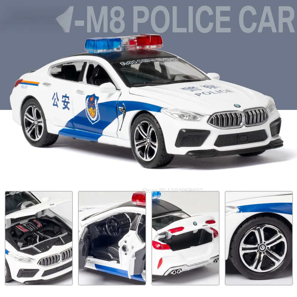 1:32 M8 M4 Police Car Model with Sound Light 3 1:32 M8 M4 Police Car Model with Sound Light - Image 3
