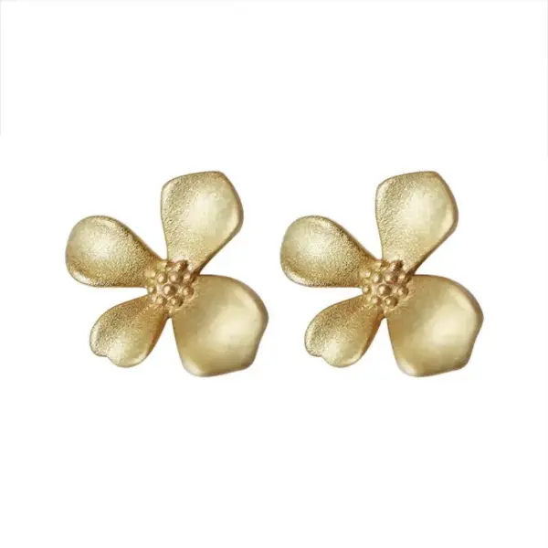 Big Red Flower Stud Earrings for Women - Image 8