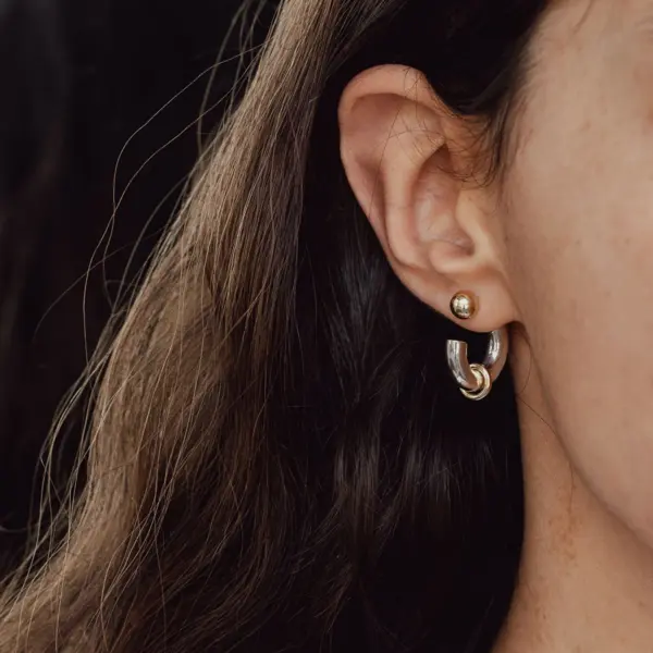 Classic C Shape Small Hoop Earrings for Women - Image 3