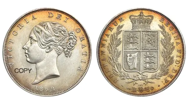 Victorian Silver Plated Half Crown Coin - Image 9