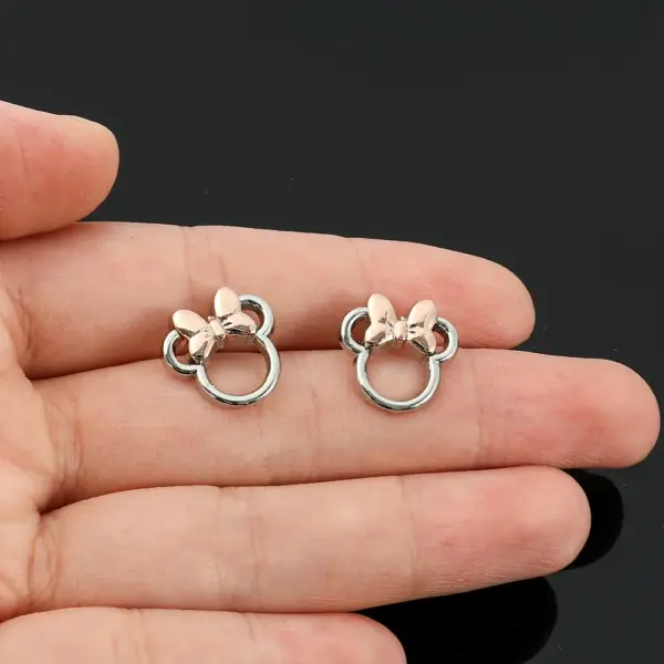 Mickey Mouse Bowknot Stud Earrings - Image 2