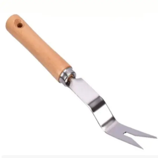 Stainless Steel Hand Weeder with Wooden Handle - Image 5