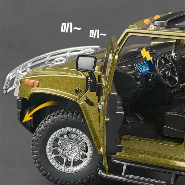 1/18 Hummer H2 Diecast SUV Model with Lights - Image 4