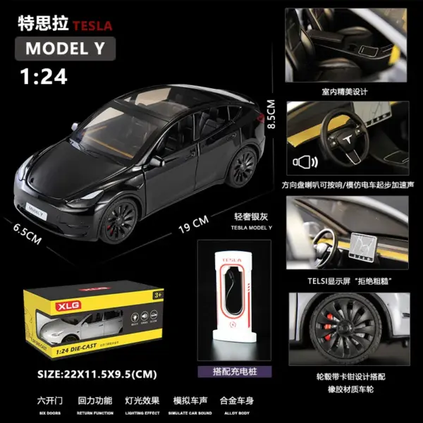 1:24 Tesla Model Y Diecast Car - Image 8