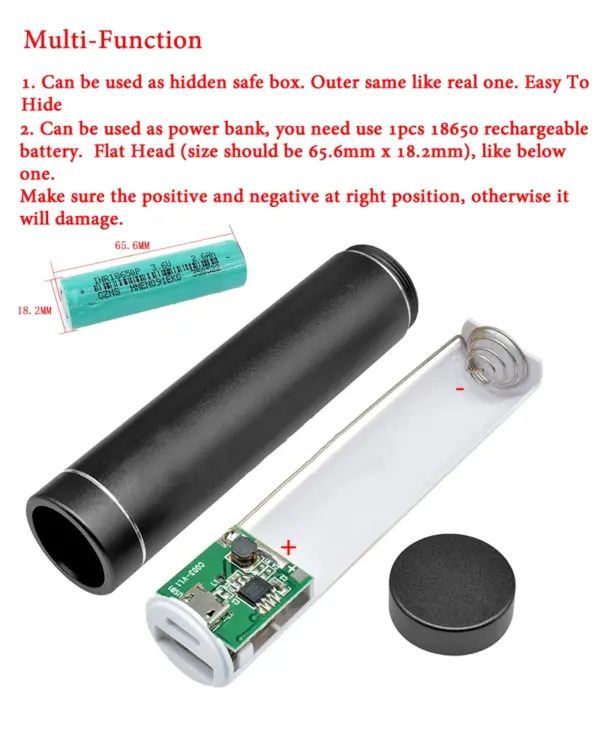Secret Mini Power Bank Case with Hidden Storage - Image 5