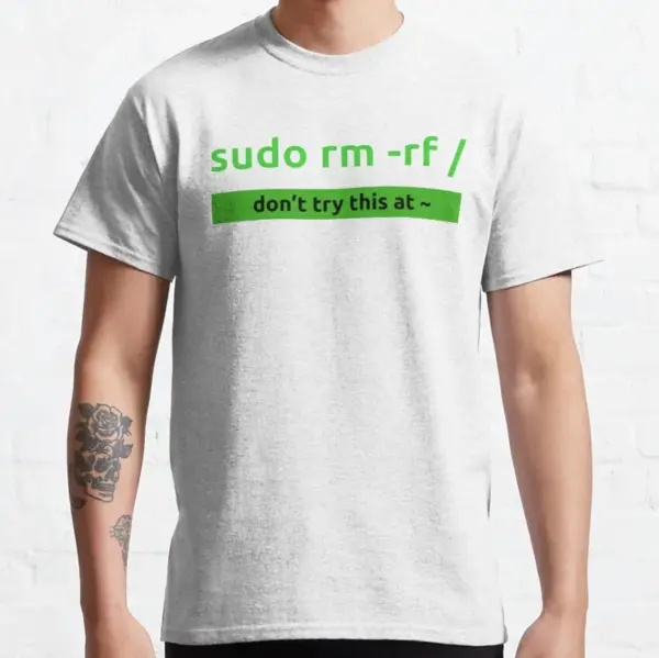 Funny Linux Sudo rm -rf T-Shirt for Men - Image 3