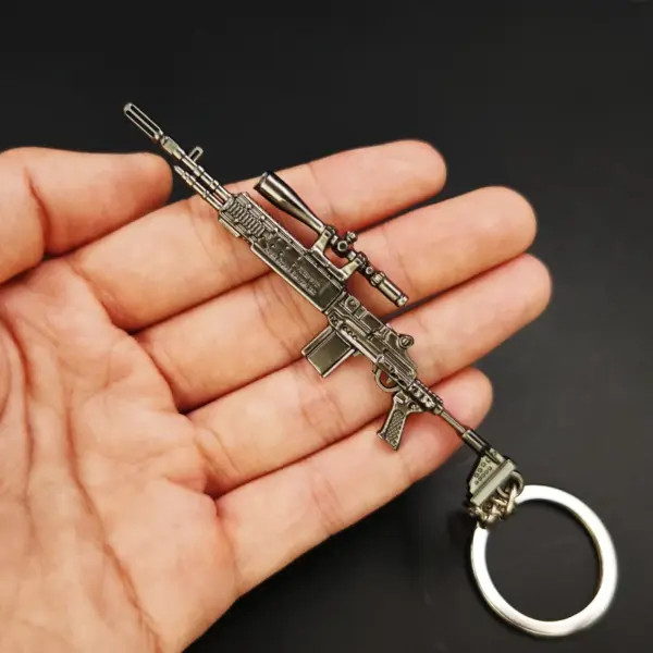 Chicken Dinner Game Keychain Set with P90 and AWM - Image 2