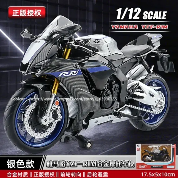 1:12 Scale Yamaha YZF-R1M Diecast Motorcycle Model - Image 6