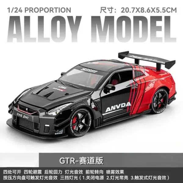 1:24 Nissan GTR Alloy Model Car with Sound - Image 8