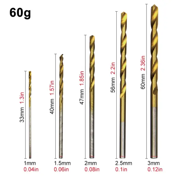 50pc Twist Drill Bit Set 1-3mm Woodworking - Image 2