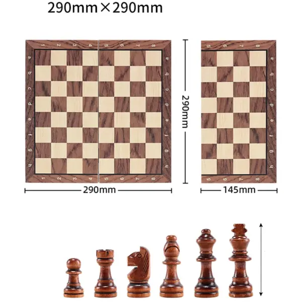 Magnetic Portable Folding Wooden Chess Set - Image 8