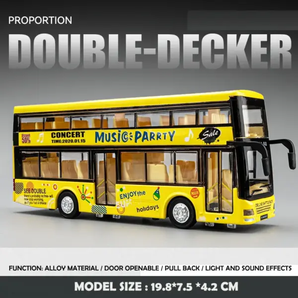 Alloy 1/36 Scale Double-Deck Bus Model - Image 7
