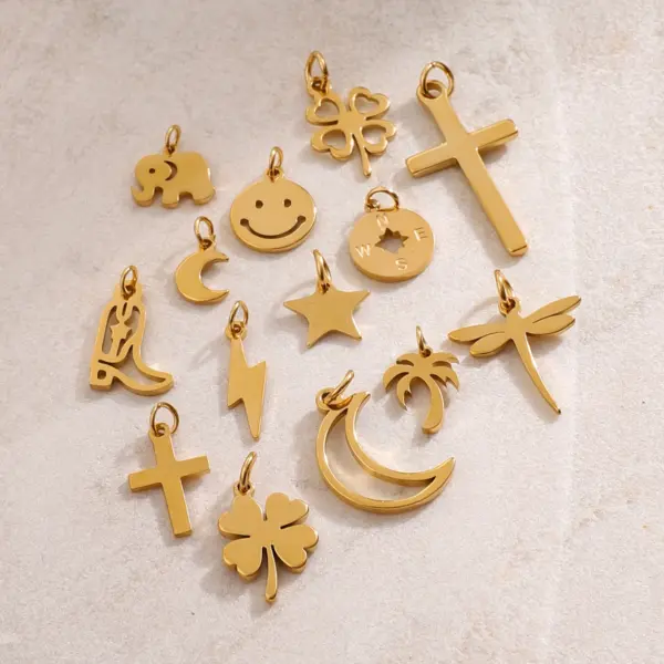 5 Pcs Stainless Steel Star Pendant Charms - Image 6