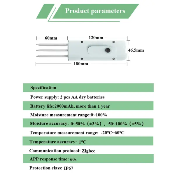Zigbee Soil Temperature Humidity Tester 2in1 - Image 3