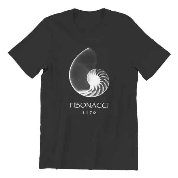 Fibonacci Nautilus Shell Graphic Cotton T-Shirt - Image 2