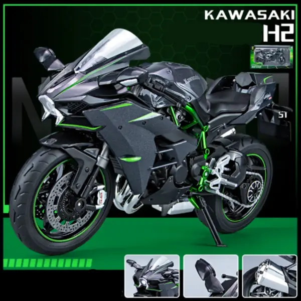 1/9 KAWASAKI H2R Alloy Motorcycle Model - Image 7