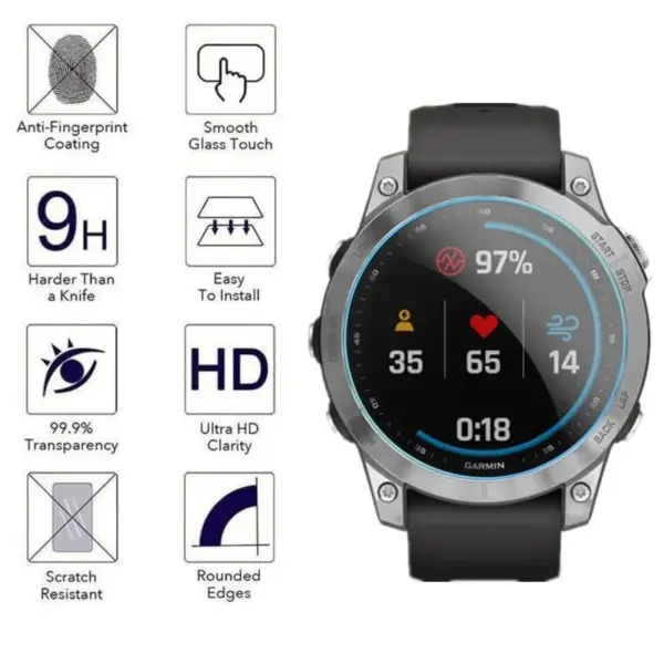 5PCS Tempered Glass Protector for Garmin Fenix 7 - Image 5