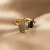 Colorful Geometric Adjustable Zinc Alloy Ring