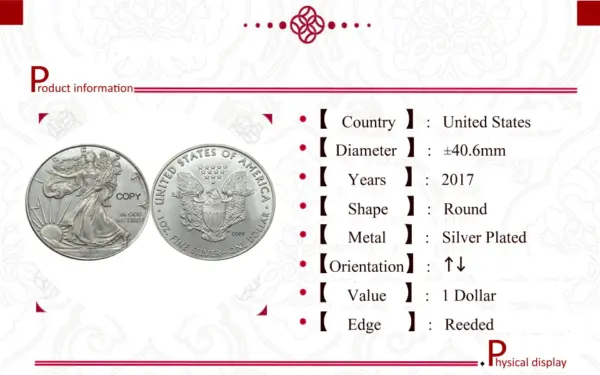 Silver Plated Liberty Eagle Commemorative Coin - Image 6