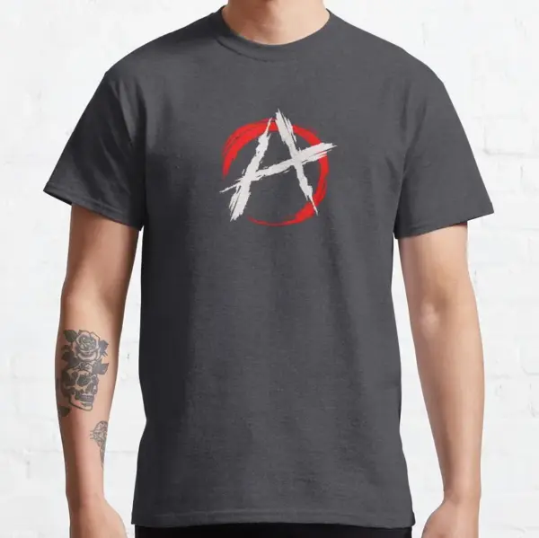 Anarchy Symbol Funny Graphic T-Shirt for Men - Image 7