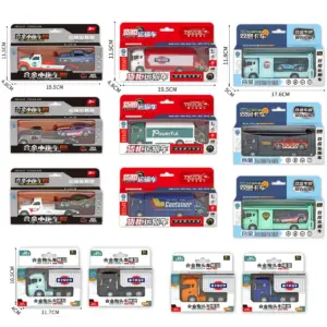 1:64 Alloy Diecast Double Decker Container Truck 33 S8e44d053ef614eabbbfaa6716b8138ecq