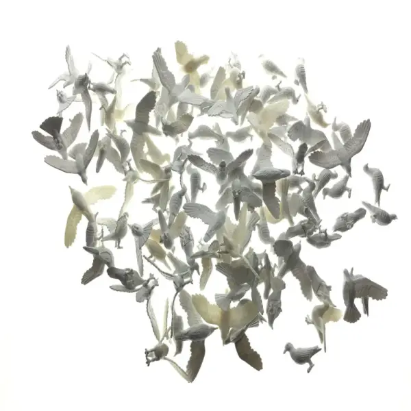 5pcs Miniature White Pigeons for Diorama - Image 4