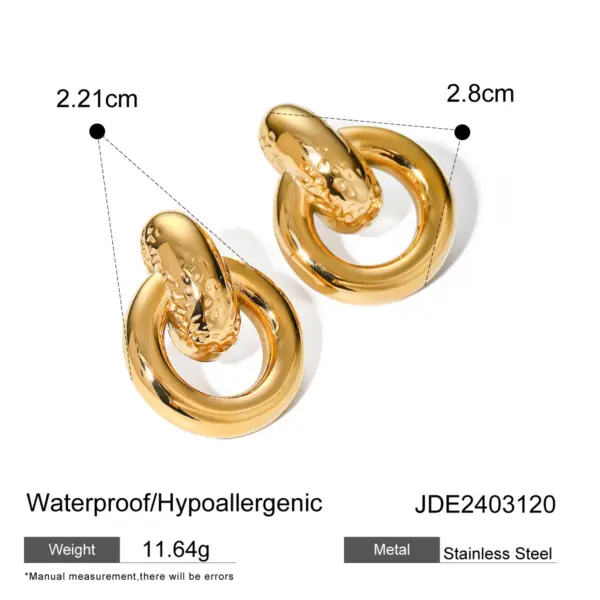 Gold Plated Stainless Steel Twisted Knot Earrings - Image 6
