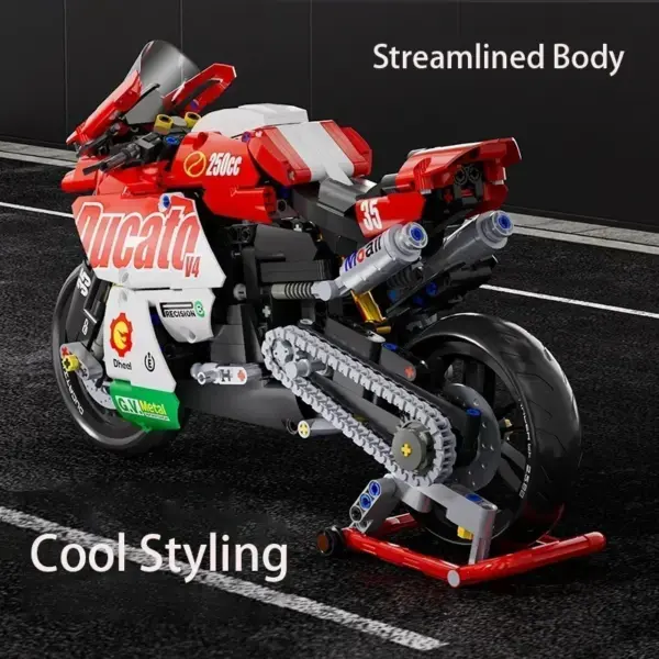 Red Motorcycle Building Blocks Set Model 88800 - Image 5