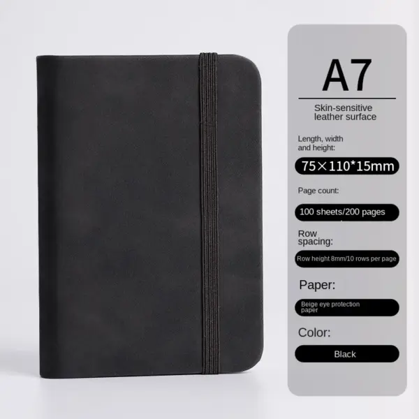 Portable A7 Mini Notebook Small Leather Notepad - Image 12