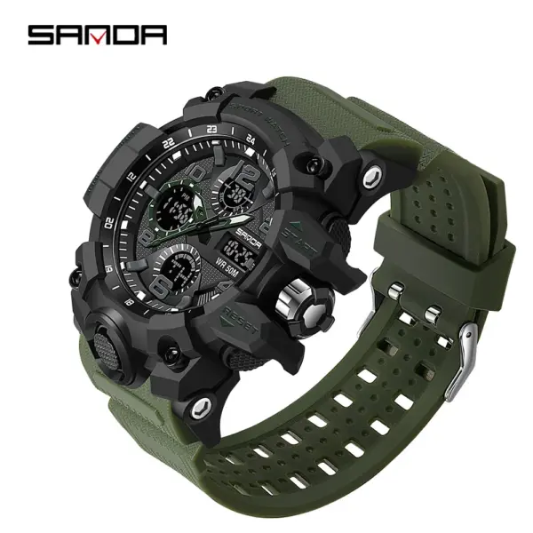 SANDA 6021 Men's Waterproof Dual Display Watch - Image 11