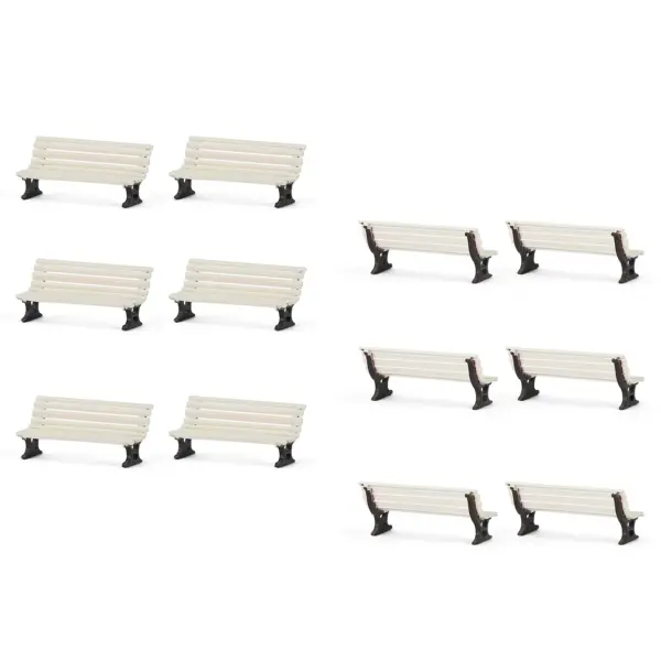 HO Scale 1/87 Garden Park Benches Set - Image 8