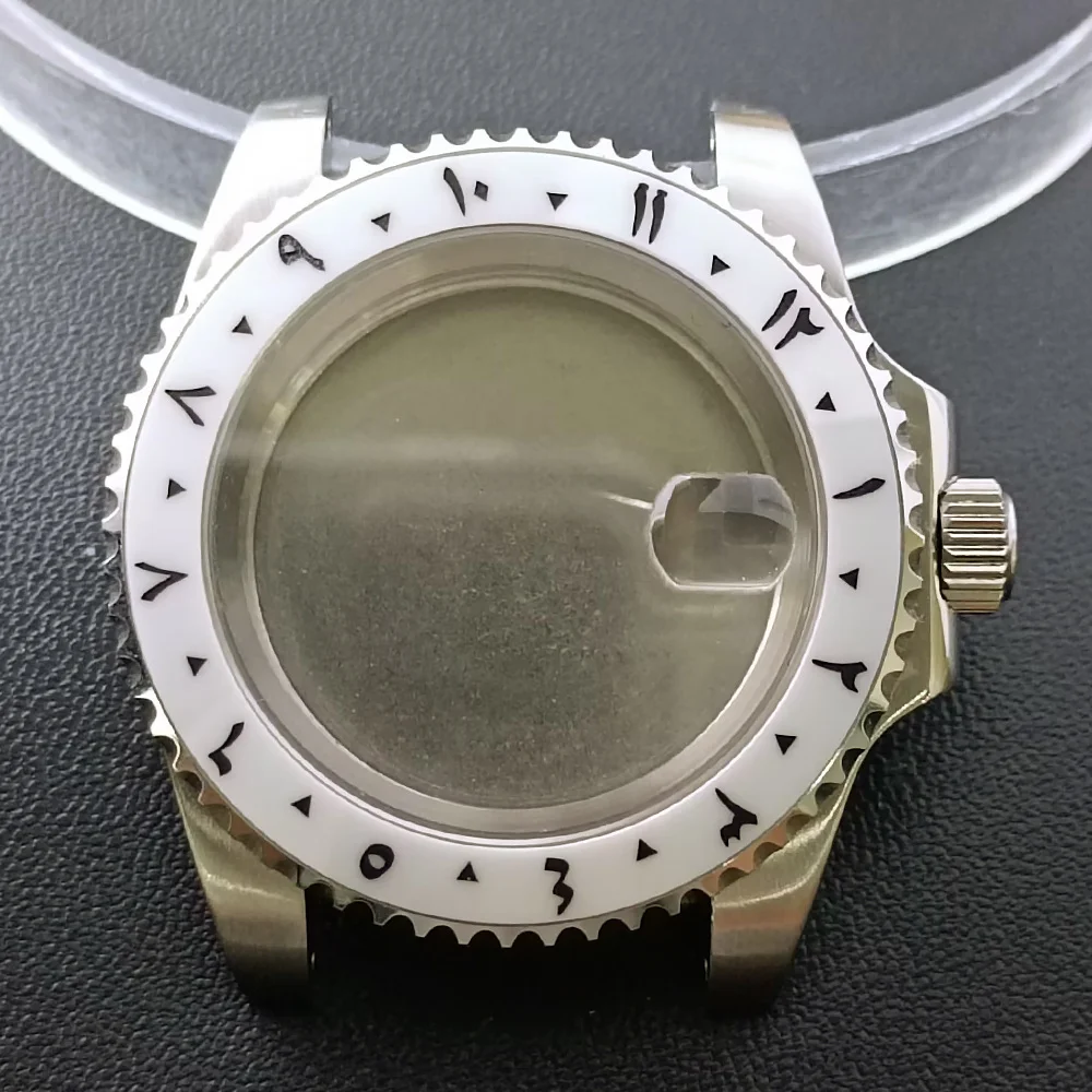 NH35 GMT Steel Watch Case 40.5mm Silver 78 NH35 GMT Steel Watch Case 40.5mm Silver - Image 78